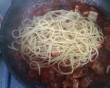 牛ホルモンと白菜のトマトソースパスタ作り方5写真