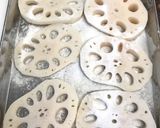 れんこんの黒酢はさみ焼き作り方3写真