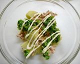 レンジで簡単！豆苗ツナポテトチーズ作り方3写真