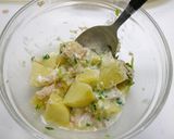 レンジで簡単！豆苗ツナポテトチーズ作り方5写真