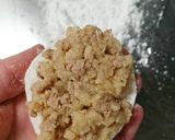 美味☆蓮根のもち麦入り肉味噌の挟み揚げ作り方3写真