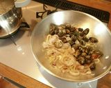 ポーションでも魚介感じるイカスミパスタ。作り方4写真