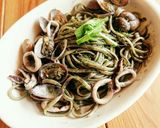 ポーションでも魚介感じるイカスミパスタ。作り方6写真