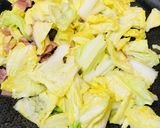 和風☆白菜＆ベーコンと菜の花のパスタ作り方3写真