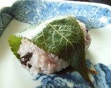 甘納豆赤飯で甘さ控えめ桜餅風♪作り方4写真