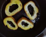 フランスパンをくりぬいて玉子と一緒に焼く作り方3写真