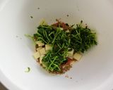 豆苗とチーズのわさびしょうゆ和え作り方3写真