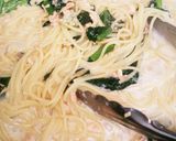 簡単!鮭とほうれん草のクリームパスタ作り方3写真