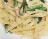 簡単!鮭とほうれん草のクリームパスタ作り方4写真