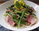 のらぼう菜のパスタ♪作り方4写真