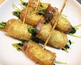 節約おかず★豆苗のベーコン揚げロール！作り方6写真