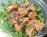 5分で完成！鯖味噌缶と豆苗のレンチン和え作り方2写真