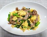 小ねきと豚肉の玉子炒め作り方5写真
