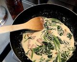 ほうれん草とベーコンのクリームパスタ作り方4写真