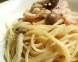 m簡単！きのこと豚の味噌クリームパスタ作り方9写真