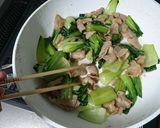 チンゲン菜と豚バラの中華炒め≦ФωФ≧作り方8写真