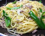 ピーマンと挽肉の塩バターパスタ作り方5写真