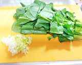 ふわとろ卵とほうれん草のねぎ塩あんかけ作り方1写真