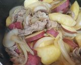 さつまいもと豚肉の甘辛煮作り方3写真