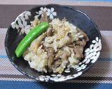 牛肉ときのこのおこわ風作り方7写真