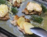 鶏肉とじゃがいものタルタルチーズ焼き。作り方5写真