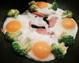 取り分けしやすいハムエッグ作り方5写真