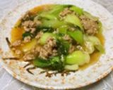 mチンゲンサイのピリ辛挽肉中華炒め作り方10写真