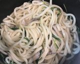簡単ランチ☆野菜たっぷり汁無し卵うどん作り方3写真