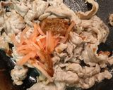 わさび菜と豚こま肉の炒め物作り方1写真