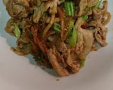 わさび菜と豚こま肉の炒め物作り方3写真