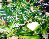 小松菜と椎茸のバターオイスター炒め♥簡単作り方3写真
