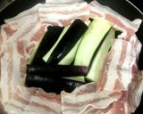 茄子と豚バラ肉の重ね蒸し作り方2写真