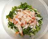 生でシャキシャキ！水菜とカニカマの酢の物作り方5写真
