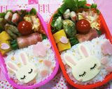 簡単キャラ弁☆うさぎのお花見弁当作り方4写真