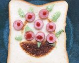 トーストアート　花かご 花トースト作り方3写真