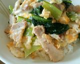 小松菜と豚バラの♪とろ～りチーズ丼作り方6写真