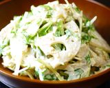 生でシャキシャキ！水菜とカニカマの酢の物作り方9写真