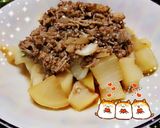 マクロビ☆大根のひき肉あんかけ風作り方7写真