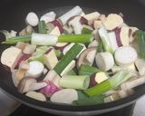 さつま芋・蓮根・エリンギ・豚肉の甘辛煮作り方2写真