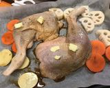 蜂蜜バター☆根菜とチキンのオーブン焼き作り方3写真