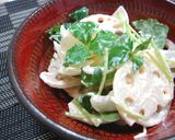 レンジで♪レンコンと新たまのバタマヨポン作り方6写真