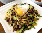 牛そぼろとたっぷりネギの甘辛パスタ作り方7写真