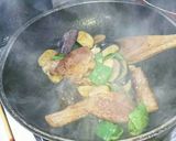 簡単味噌炒めタレで牛肉と野菜の朴葉焼き風作り方5写真