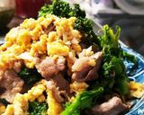 材料3つ！ブロッコリーと牛肉と卵の炒め物作り方4写真