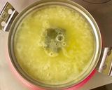 鮮やかな緑で食欲そそる緑茶粥作り方2写真