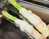 【おつまみ】アスパラガスの鶏かわ巻作り方1写真