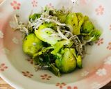芽キャベツとしらすのニンニクいため作り方5写真