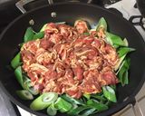 フライパンでラム肉のジンギスカン風作り方3写真