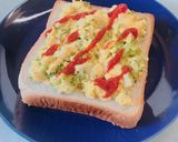 朝食に！トロっ！ブロッコリー卵トースト作り方4写真