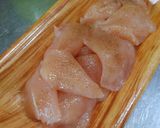 はなっこりーと鶏笹身のごま油焼き♪作り方2写真